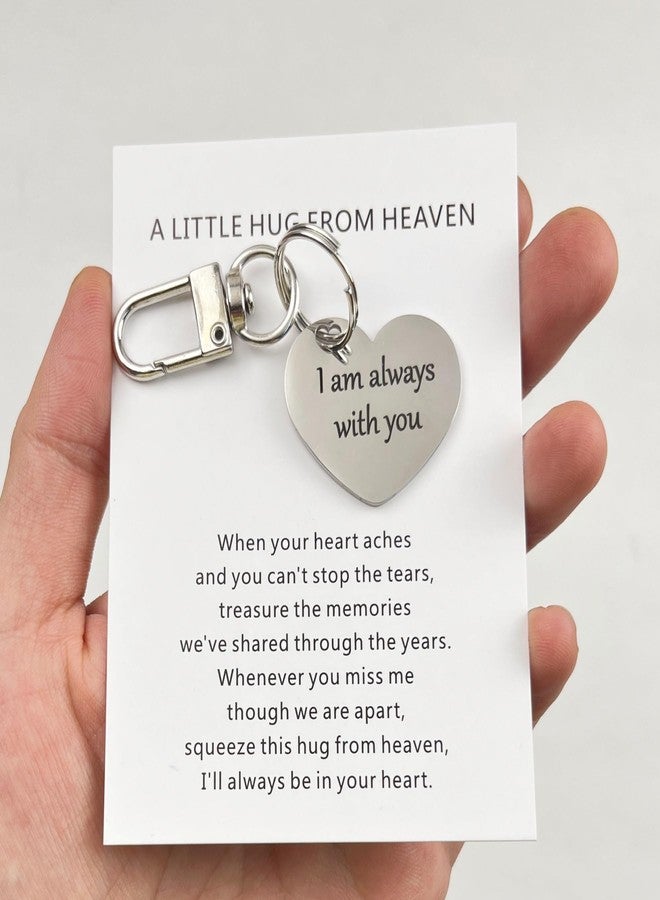 Dorla Cool Pocket Hug Token Hug from Heaven Always with You Keychain Memorial Gift for Loss of Mom Dad Son Daughter Husband Wife Grandpa Grandma Brother Sister, Sympathy Condolence Gifts (Silver) - Image 3